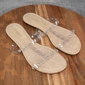 Schutz Women's Loretta Vinyl Sandal Transparent Size 6.5 B US